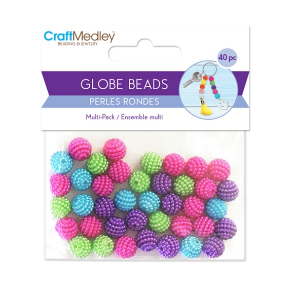🆕 NEW 40 pcs Globe Beads for Beading Perles rondes pour confection de bijoux - Picture 2 of 4